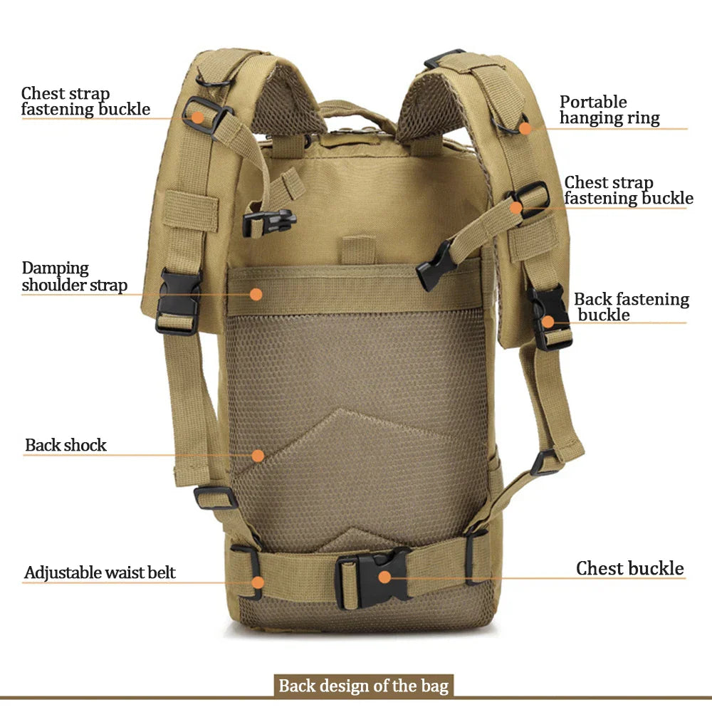 30L Outdoor Military Backpack 600D Nylon Waterproof Tactical
