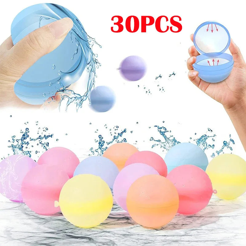 30PCS Water Balloons Reusable Refillable Water Balloon Quick
