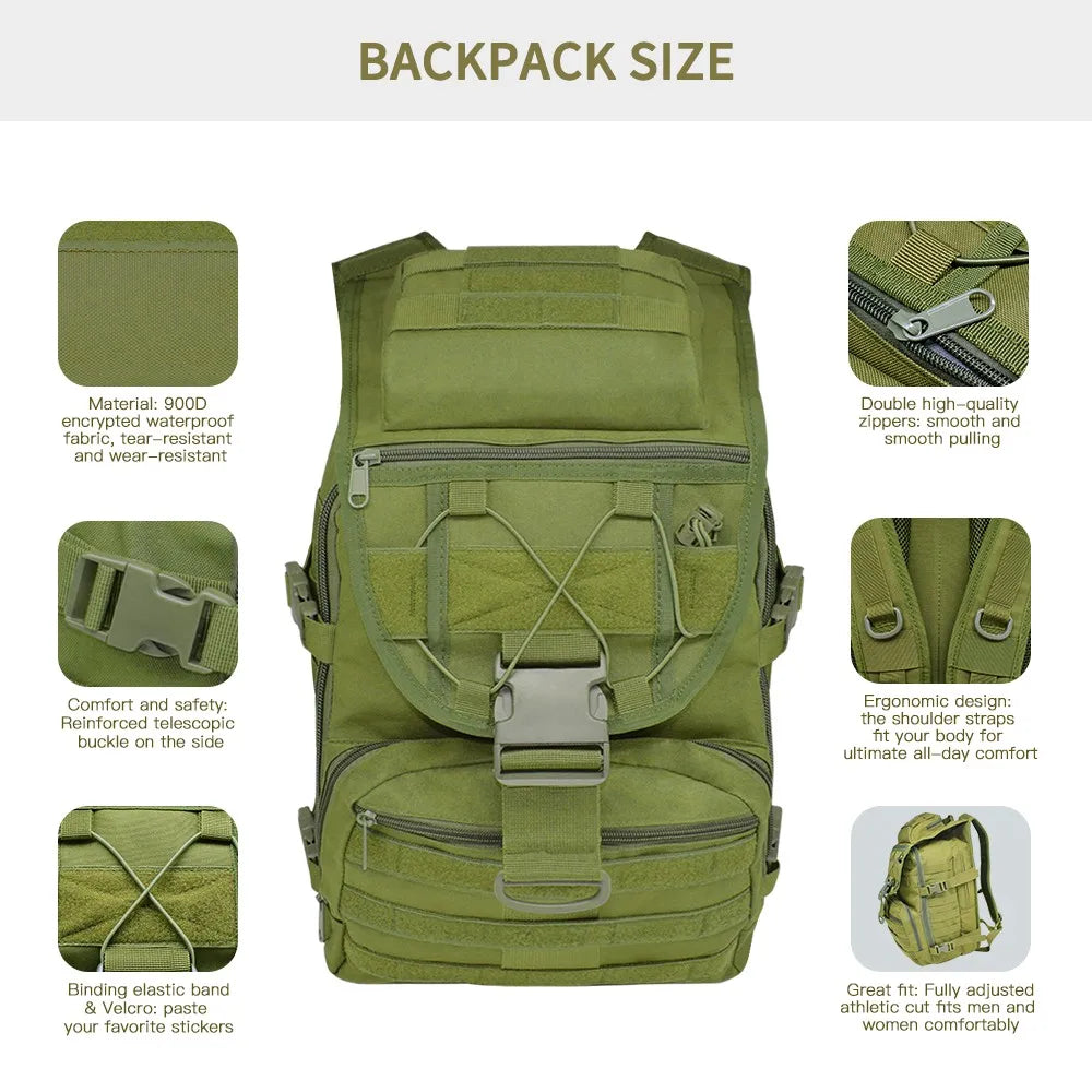 35L Military Tactical Backpack Army Assault Bag Molle