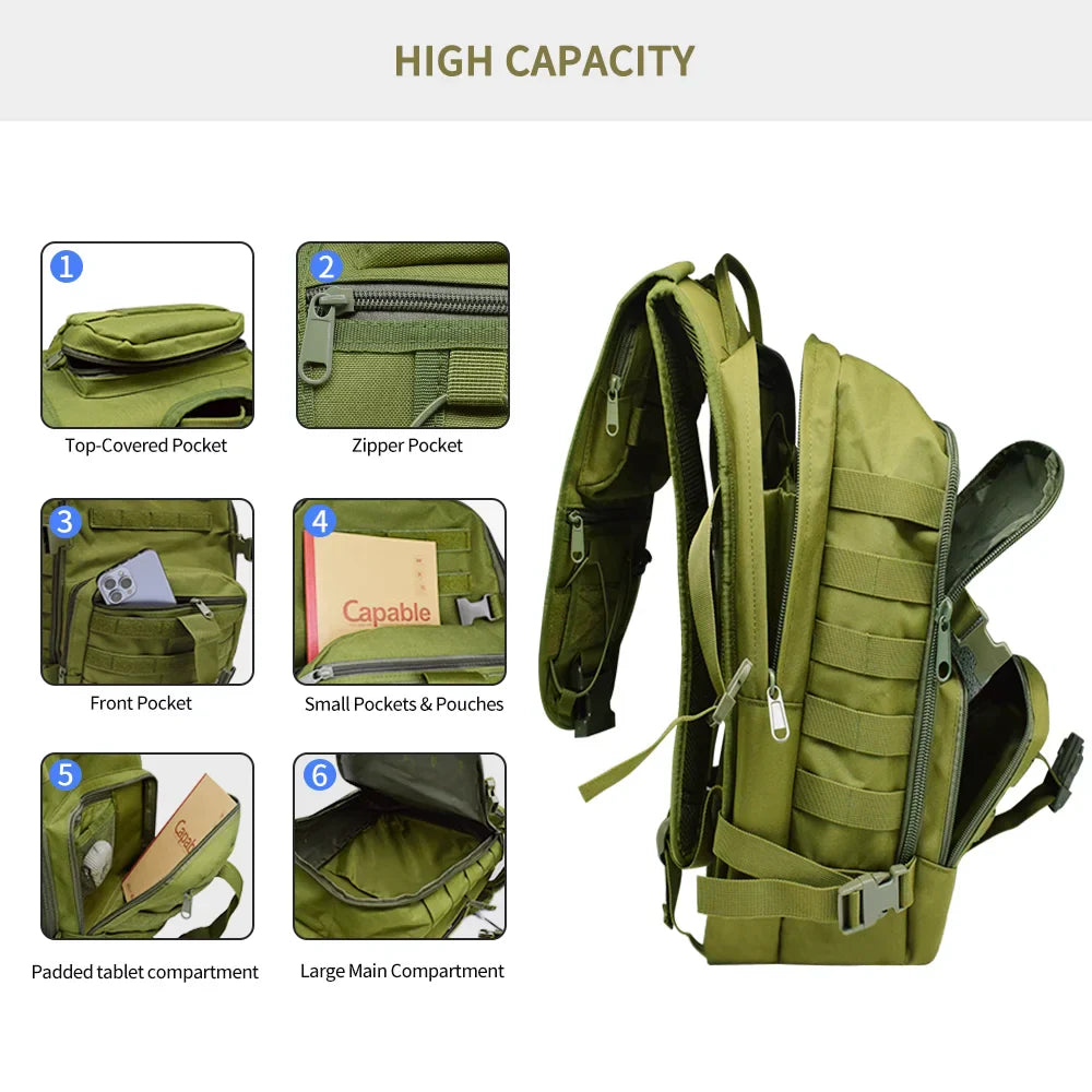 35L Military Tactical Backpack Army Assault Bag Molle