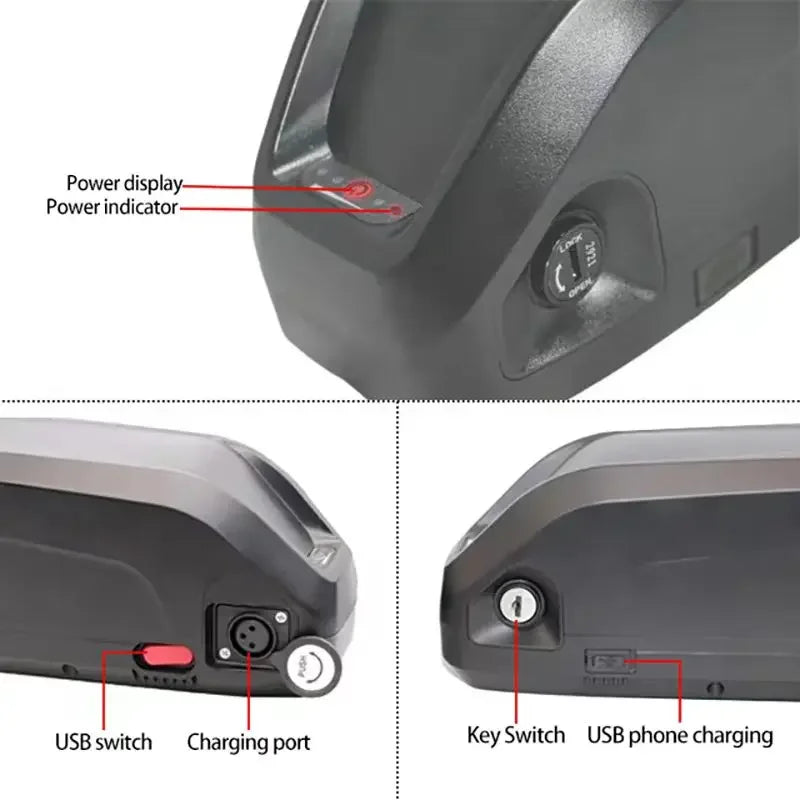 36v 48v 52v 20ah 18650 battery USB lithium