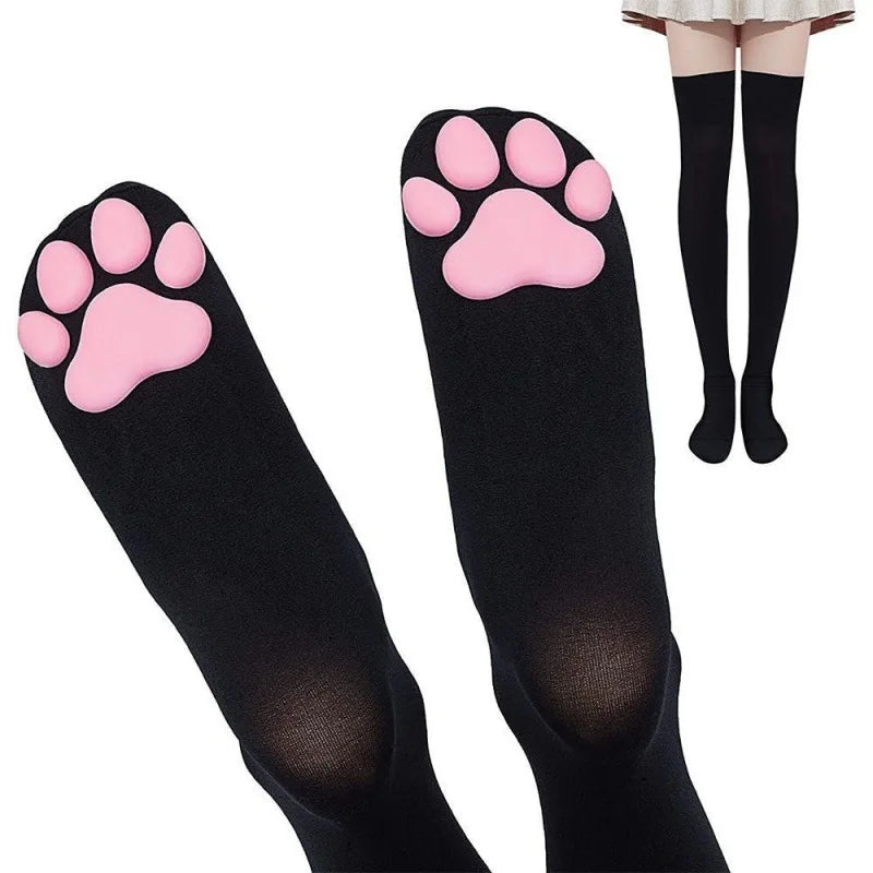 3D Cat Claw Long Socks Girls Stockings Sexy
