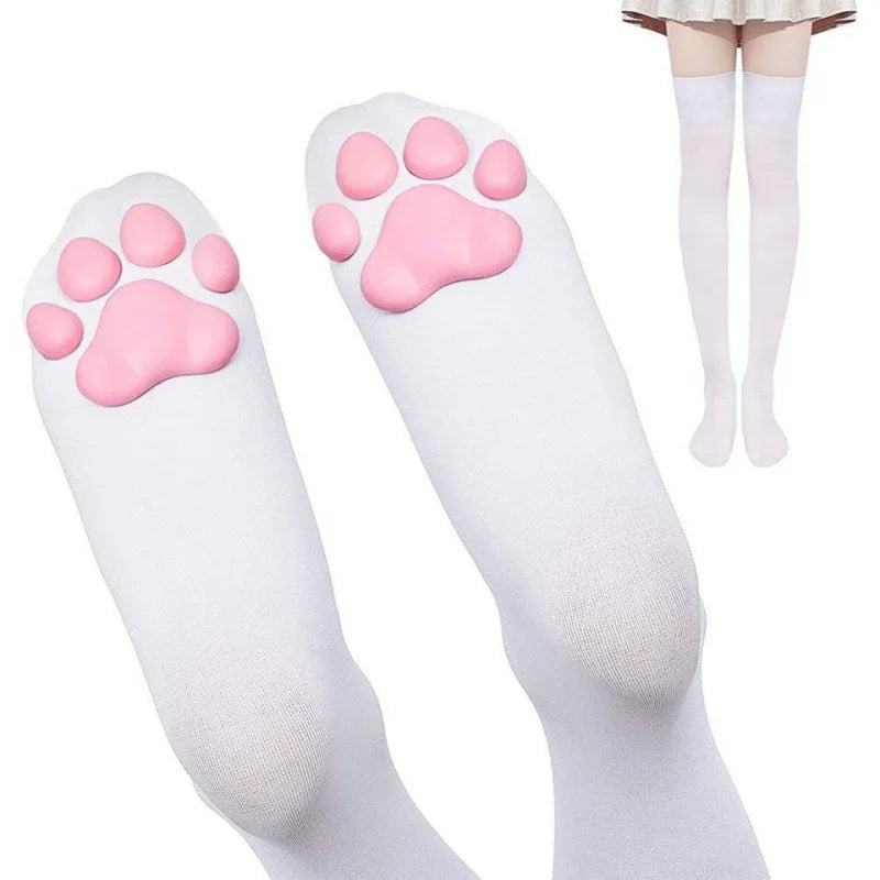 3D Cat Claw Long Socks Girls Stockings Sexy