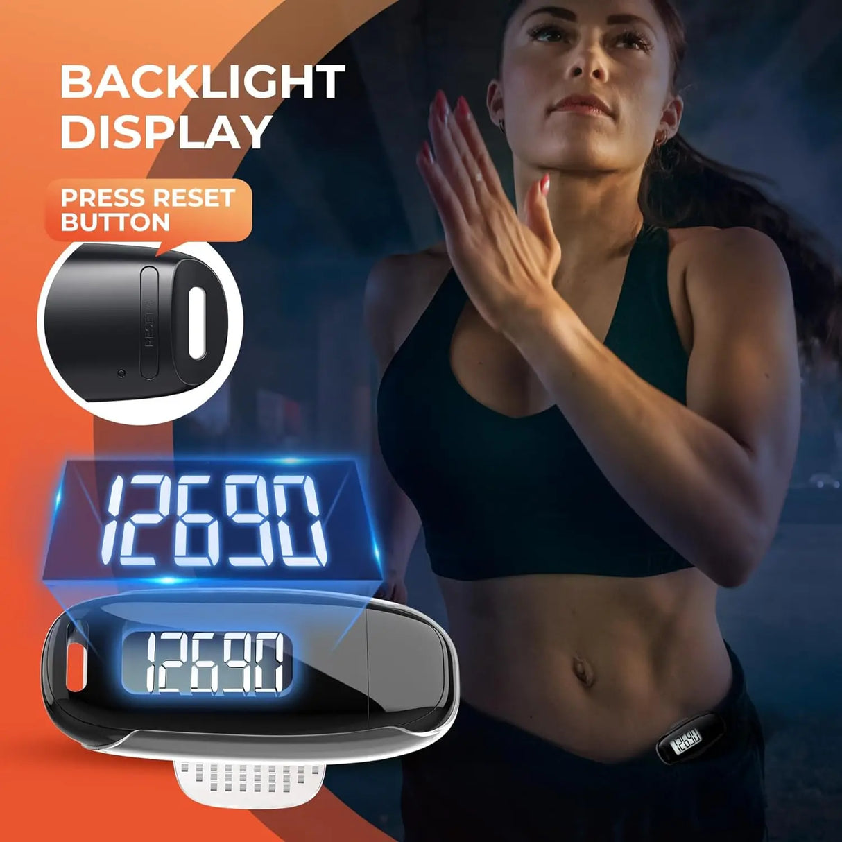 3D Pedometer for Walking, Simple Walking Step Counter