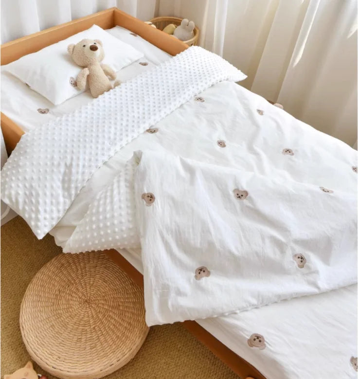 3PCS Bedding Set Vintage Cartoon Cotton Baby Children