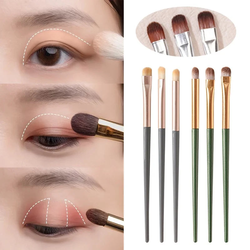 3PCS Eye Shadow Detail Brushes Soft Eyebrow Lying