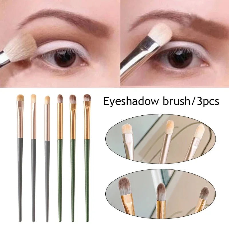 3PCS Eye Shadow Detail Brushes Soft Eyebrow Lying
