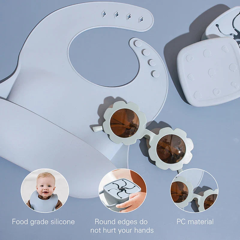 3PCS/Set Baby Snack Cup Bib Glasses Set Food