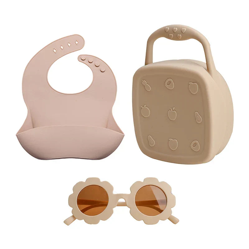 3PCS/Set Baby Snack Cup Bib Glasses Set Food