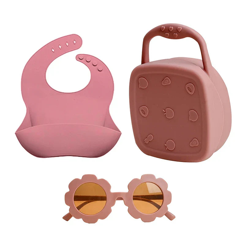 3PCS/Set Baby Snack Cup Bib Glasses Set Food