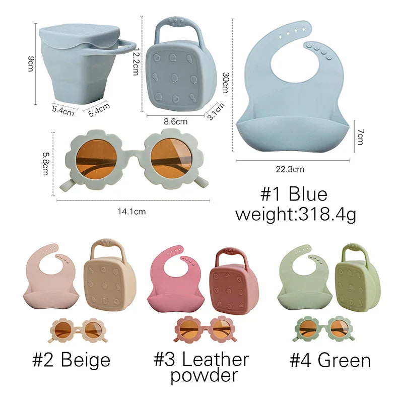 3PCS/Set Baby Snack Cup Bib Glasses Set Food