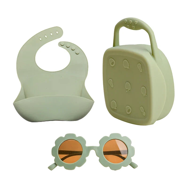 3PCS/Set Baby Snack Cup Bib Glasses Set Food
