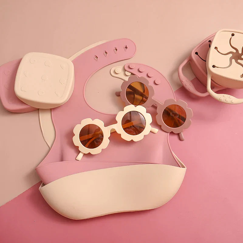 3PCS/Set Baby Snack Cup Bib Glasses Set Food