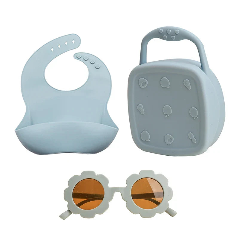 3PCS/Set Baby Snack Cup Bib Glasses Set Food