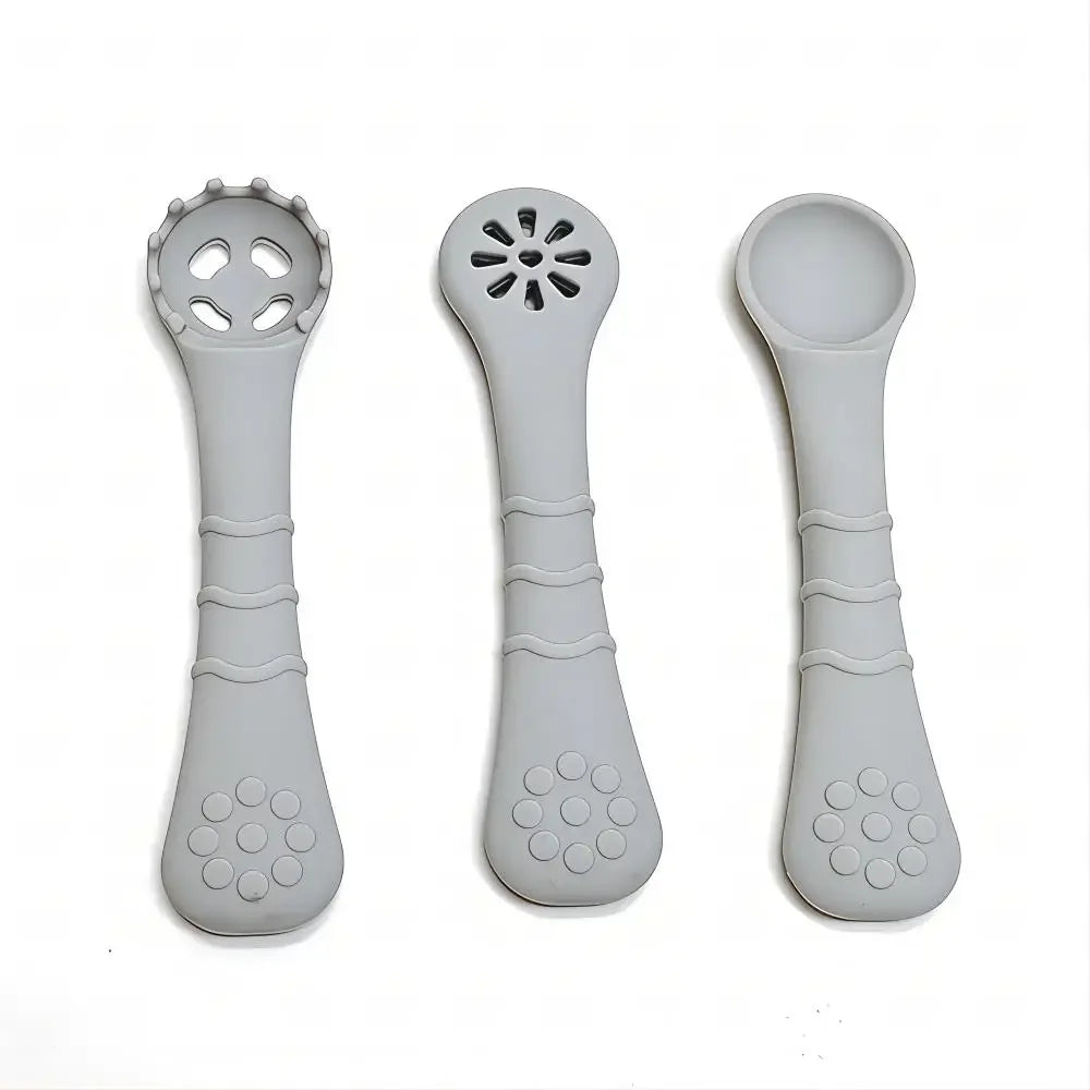 3PCS Silicone Spoon Fork For Baby Utensils Set