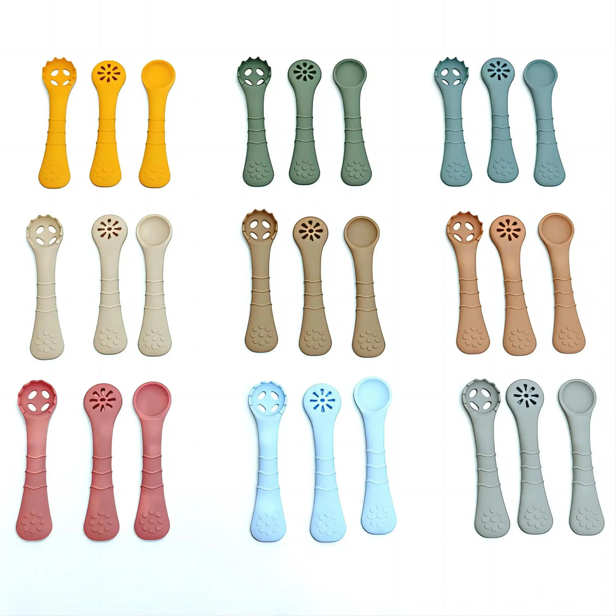 3PCS Silicone Spoon Fork For Baby Utensils Set