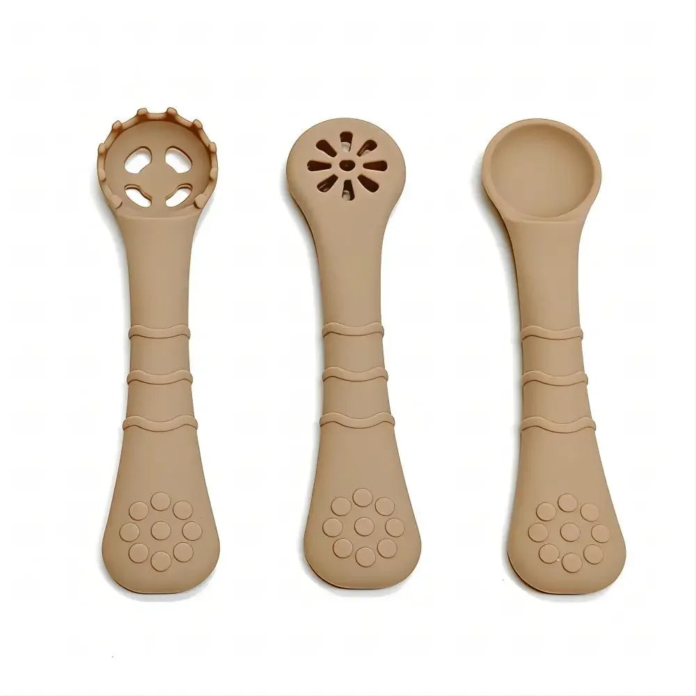 3PCS Silicone Spoon Fork For Baby Utensils Set