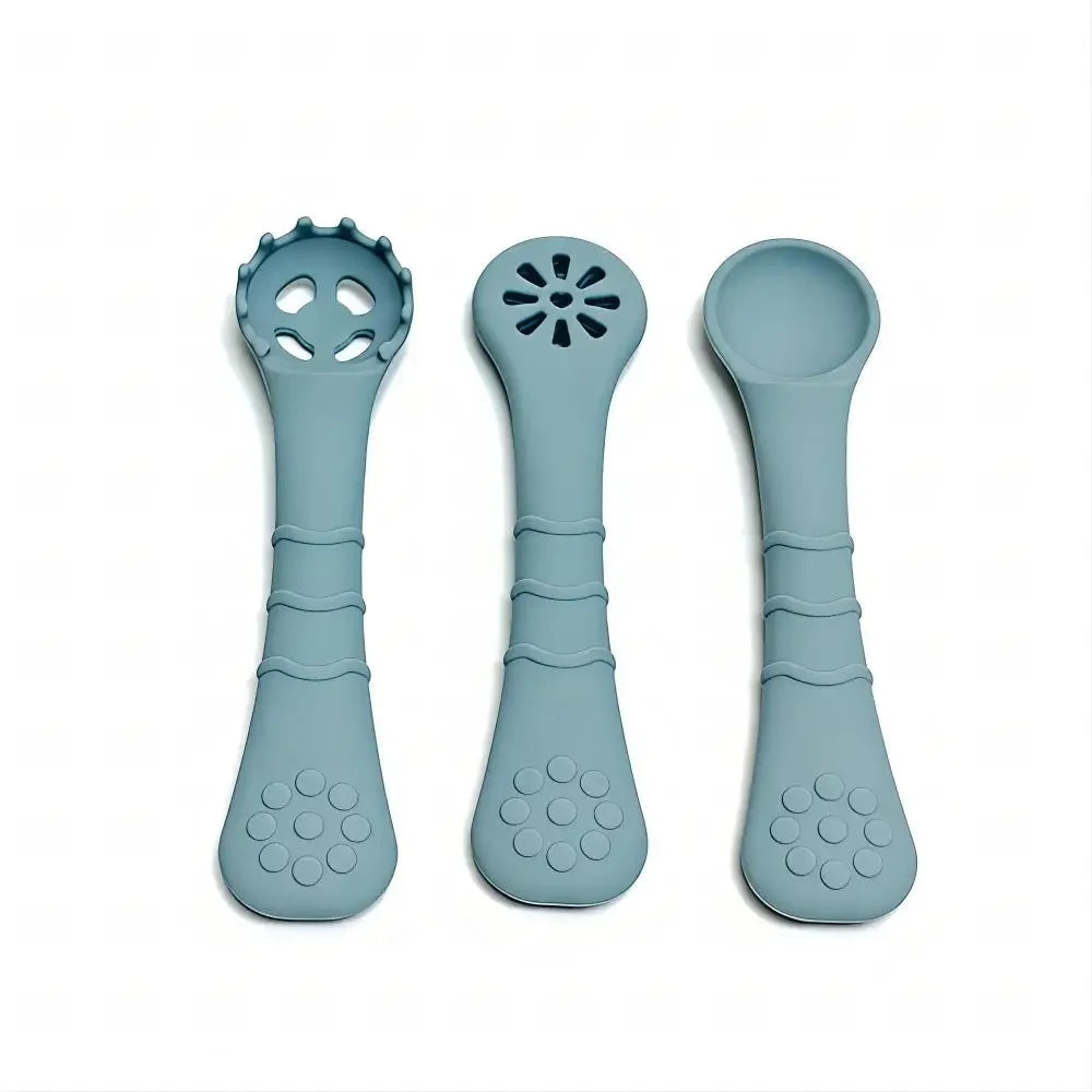 3PCS Silicone Spoon Fork For Baby Utensils Set