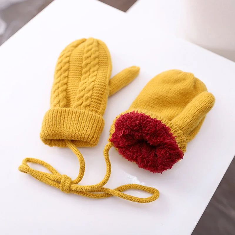 3PCS Winter Baby Hat Scarf Gloves Set Plush