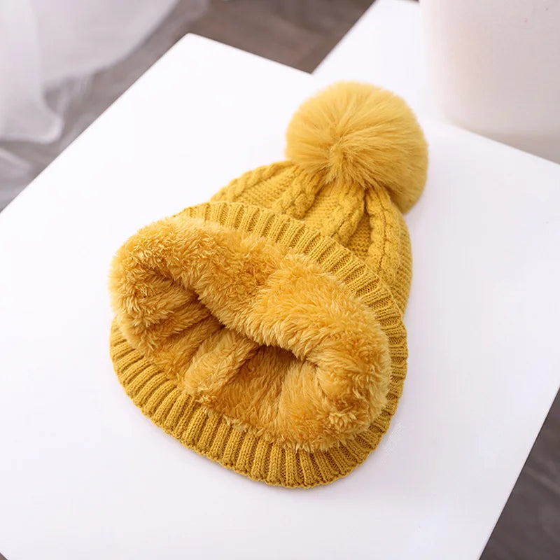 3PCS Winter Baby Hat Scarf Gloves Set Plush