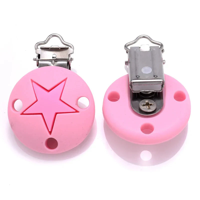 3Pcs/Lot Food Grade Material Round Silicone Pacifier Clip