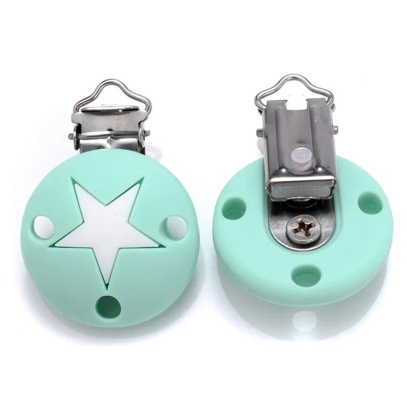 3Pcs/Lot Food Grade Material Round Silicone Pacifier Clip