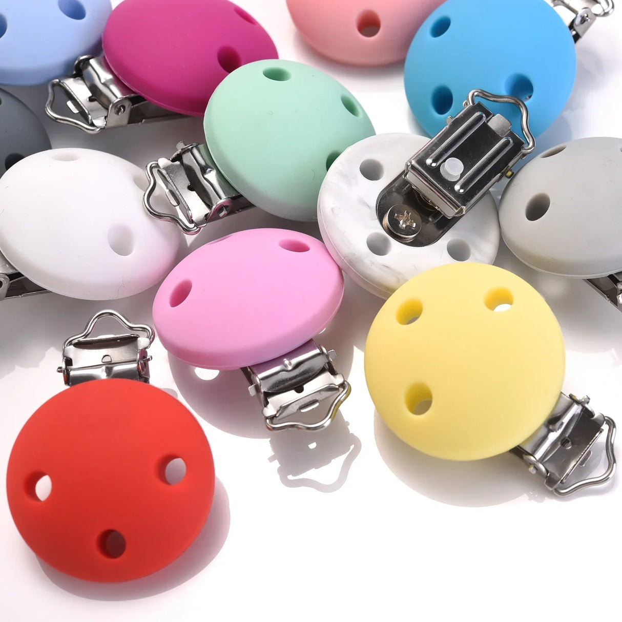 3Pcs/Lot Food Grade Material Round Silicone Pacifier Clip