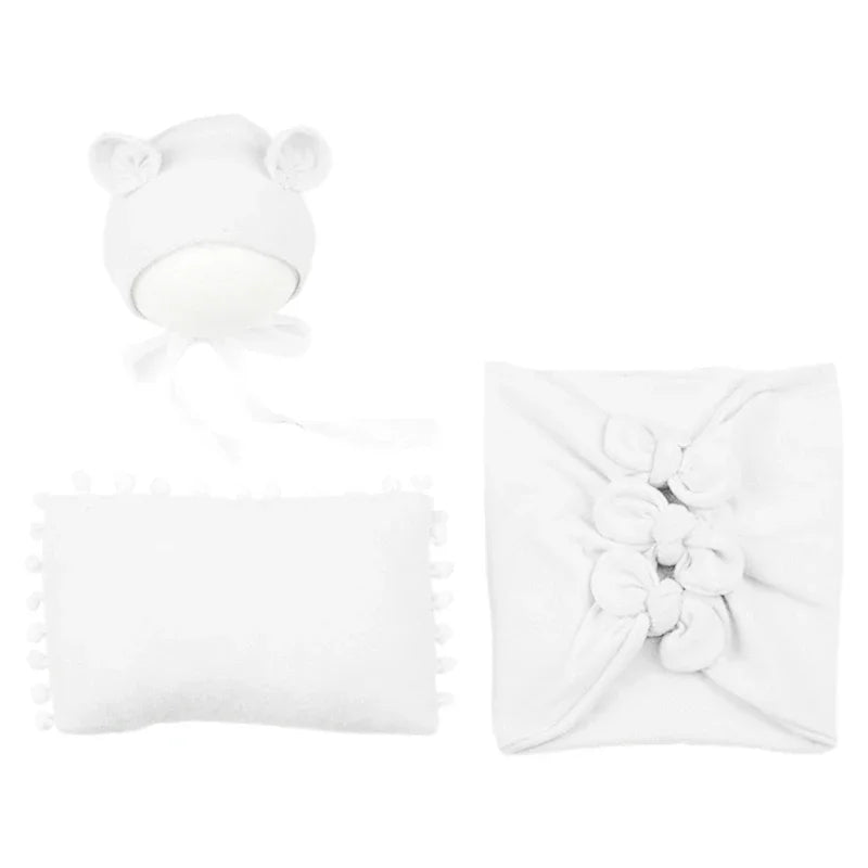 3Pcs Baby Hat Pillow Wraps Photography Props Set