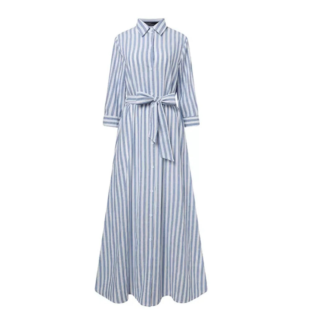 3XL 4XL 5XL Cotton Linen Shirt Dress Women