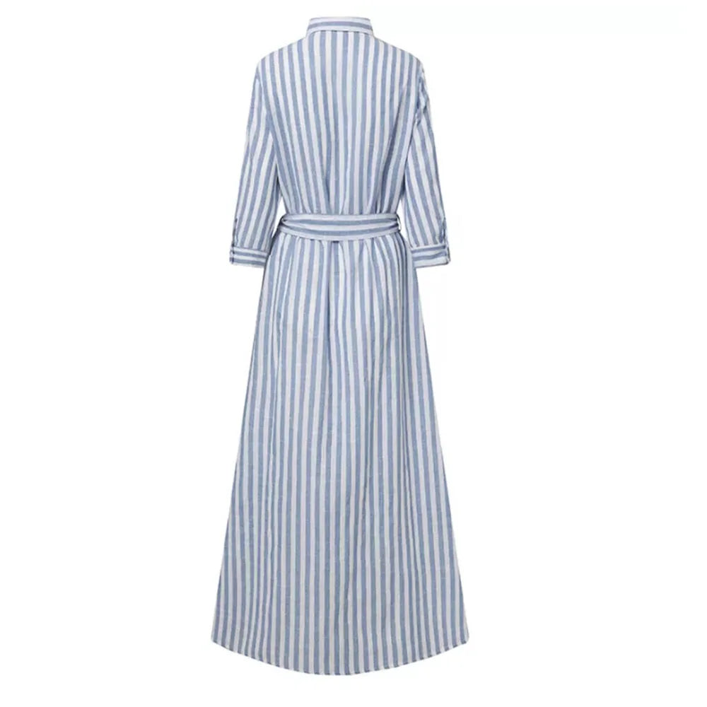 3XL 4XL 5XL Cotton Linen Shirt Dress Women