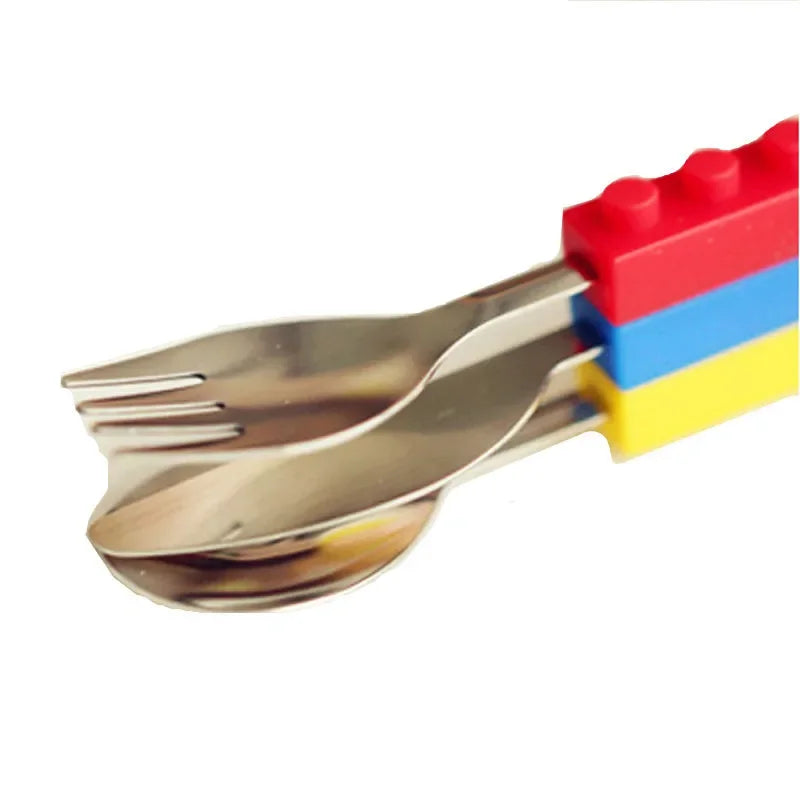 3pcs Children Cutlery Set Stainless Dinnerware Knife Fork
