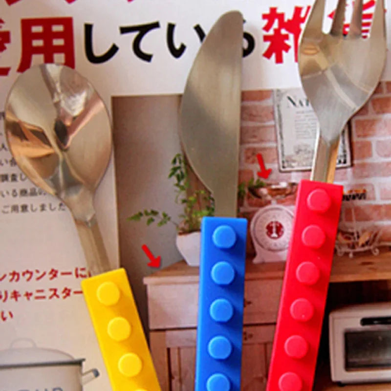 3pcs Children Cutlery Set Stainless Dinnerware Knife Fork
