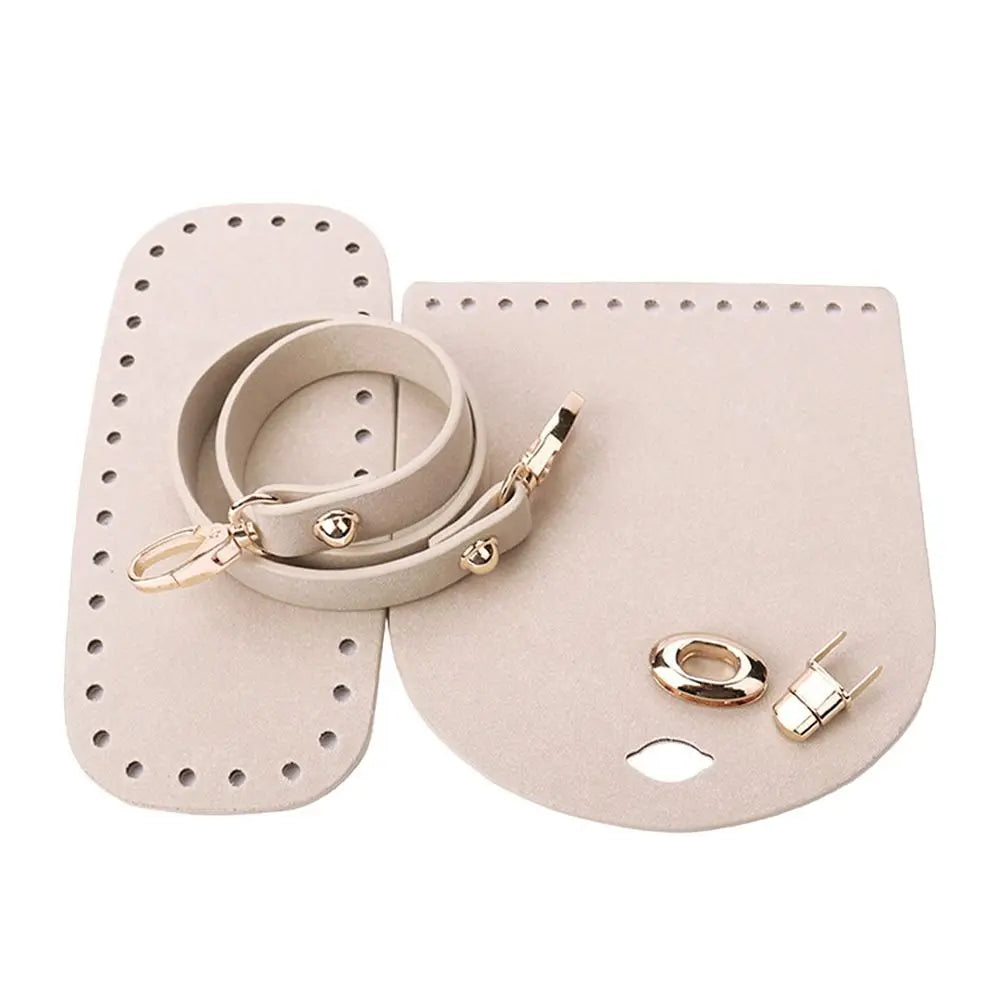 3pcs Handbag Shoulder Strap Woven Bag Set Faux