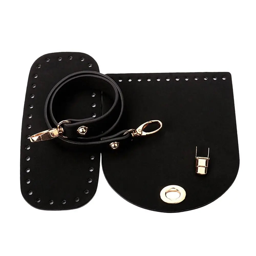 3pcs Handbag Shoulder Strap Woven Bag Set Faux