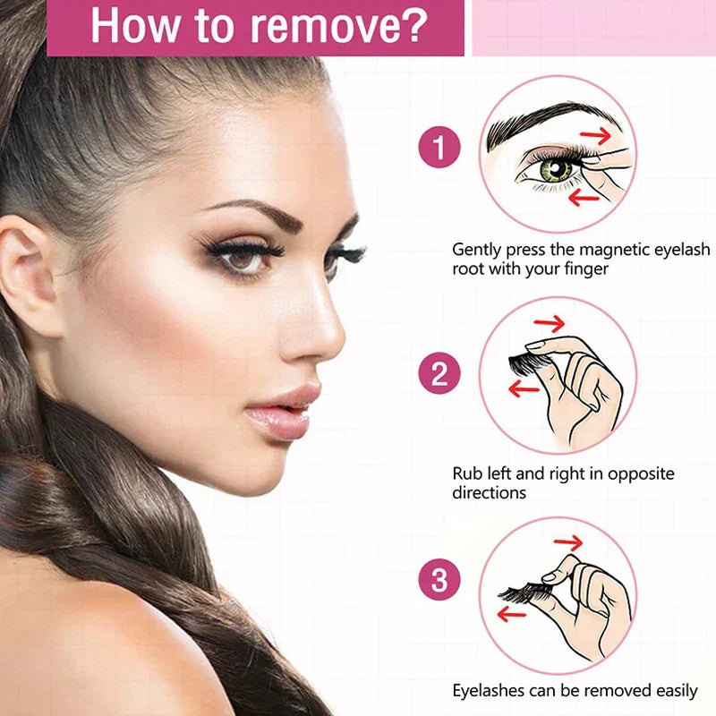 4 PCS-Reusable Magnetic False Eyelashes with Eyelash Curler