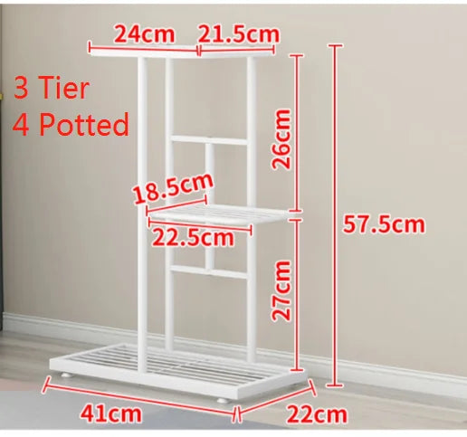 4 Tier 5 Potted Plant Stand Metal Flower
