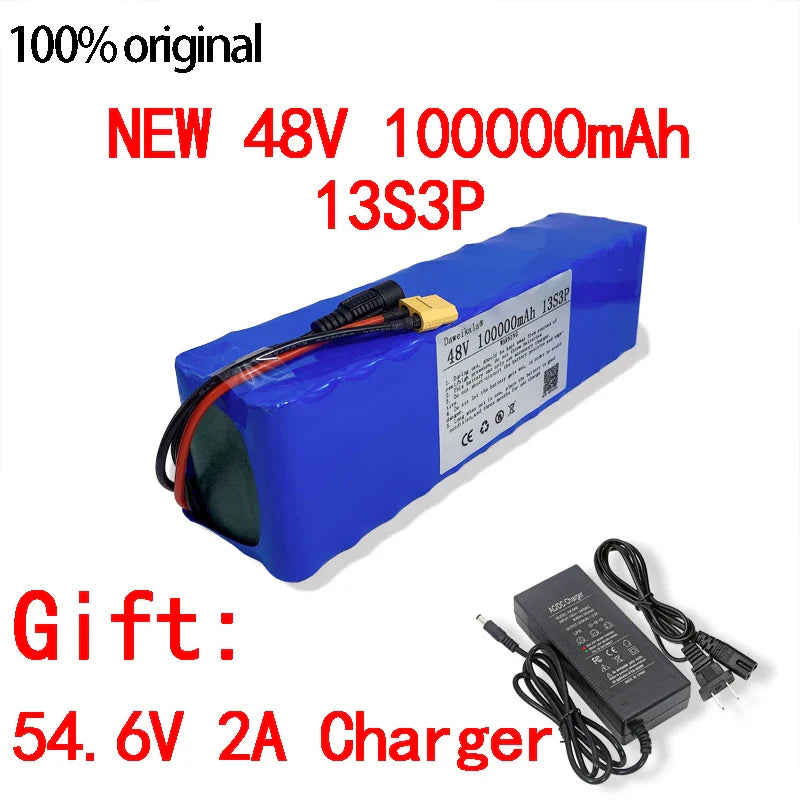 48V Battery 100Ah 500w XT60 18650 Lithium ion