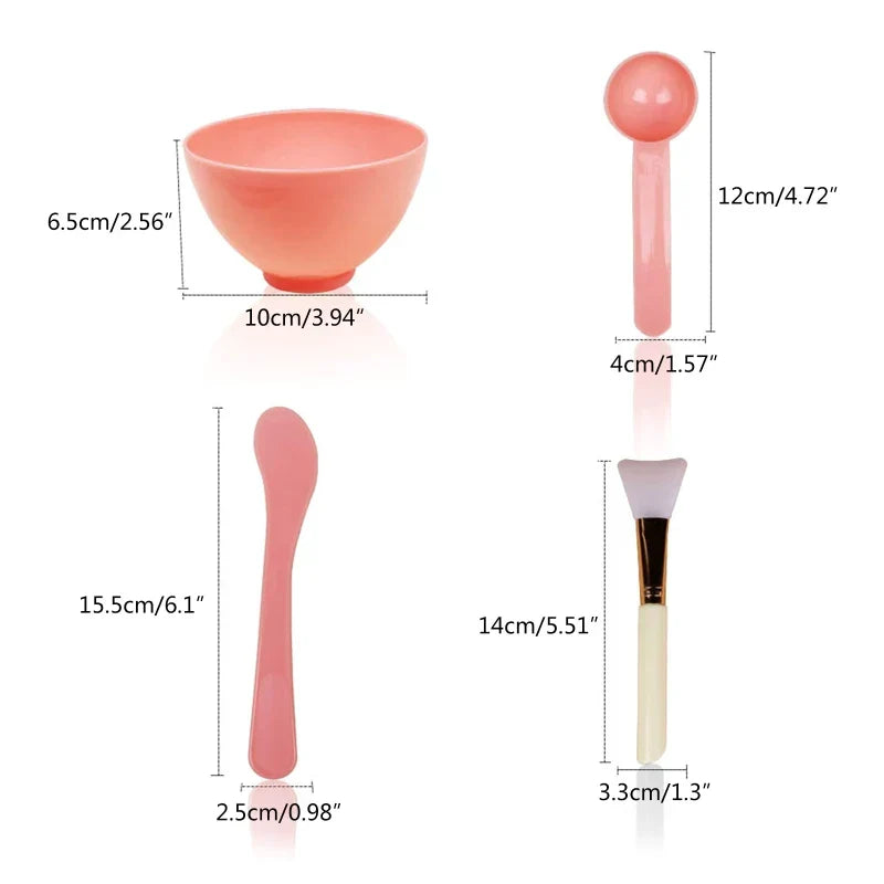4PCS Silicone Facial Makeup Brushes with Face Mask