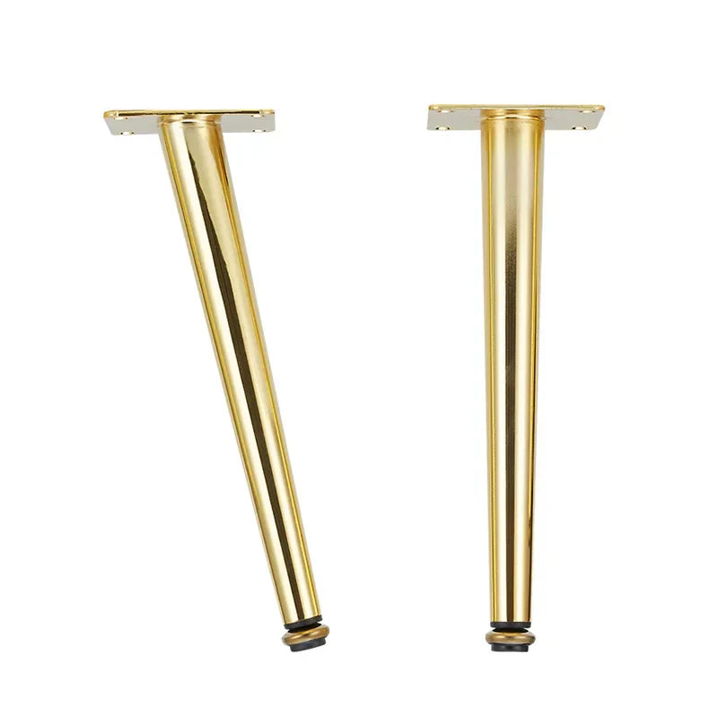 4Pcs Furniture Legs Gold Black Adjustable Tapered Metal