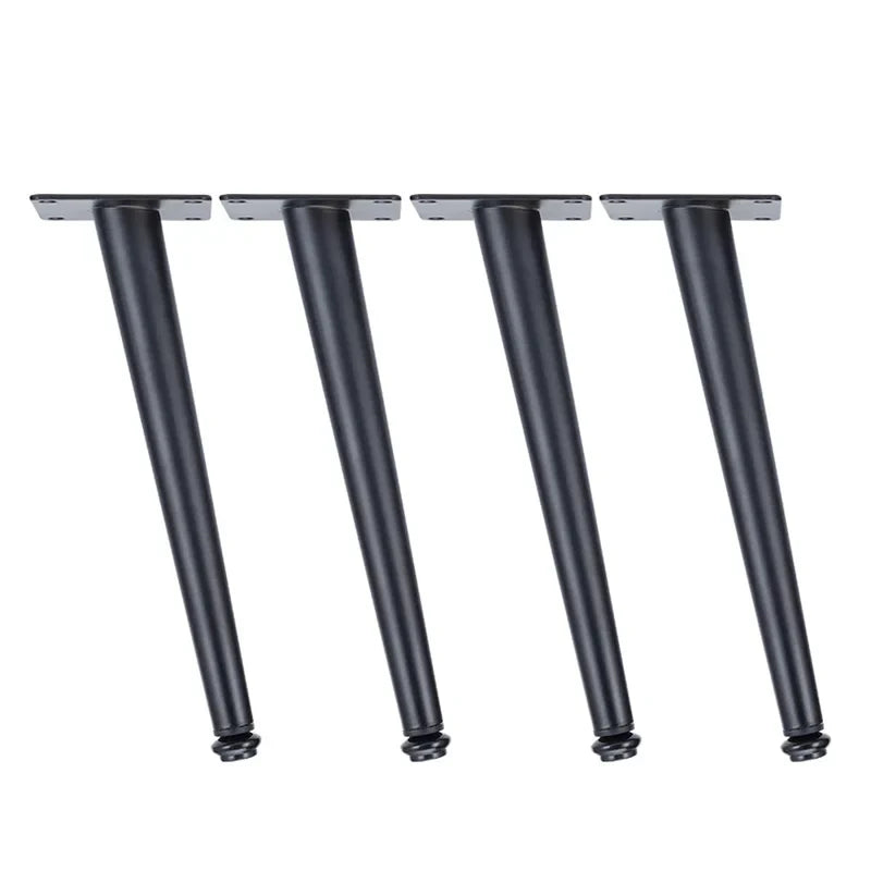 4Pcs Furniture Legs Gold Black Adjustable Tapered Metal