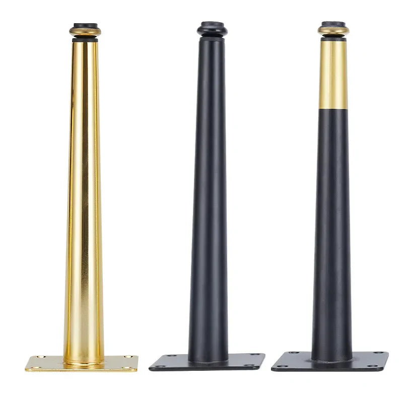 4Pcs Furniture Legs Gold Black Adjustable Tapered Metal
