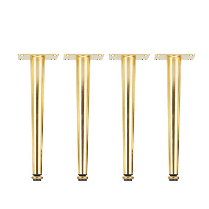 4Pcs Furniture Legs Gold Black Adjustable Tapered Metal