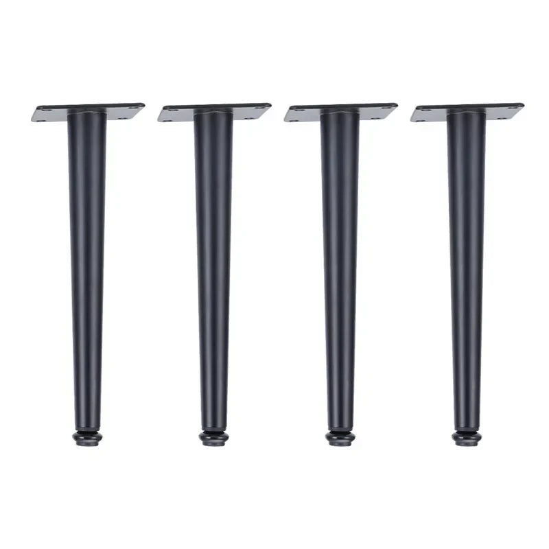 4Pcs Furniture Legs Gold Black Adjustable Tapered Metal