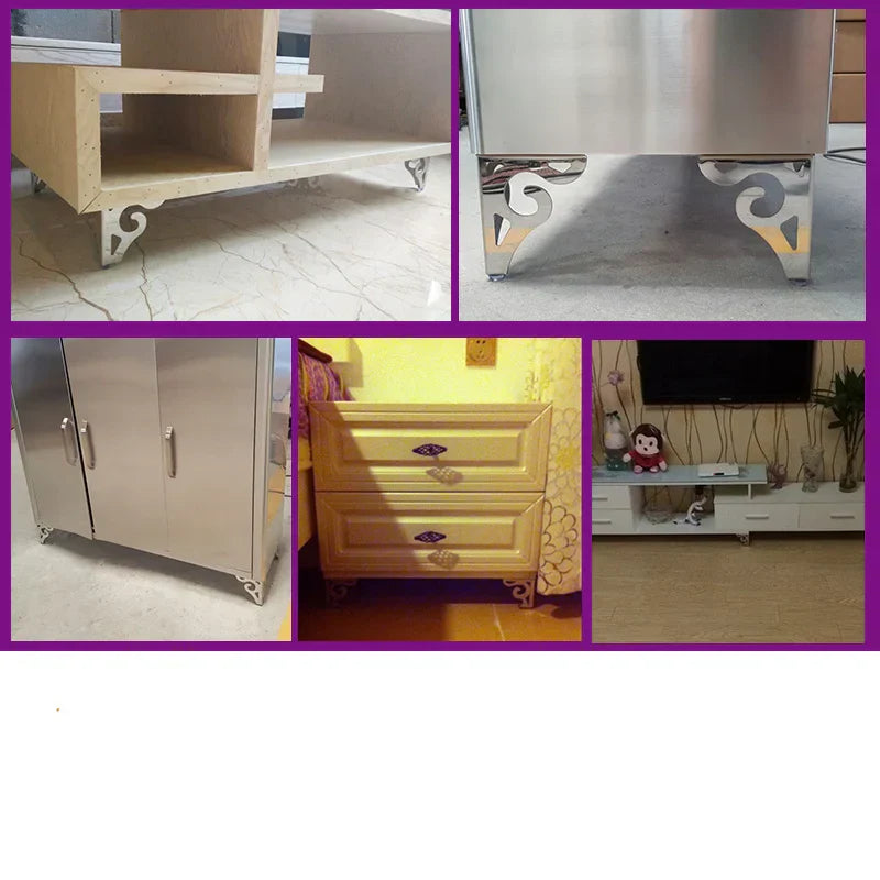 4Pcs/Set Metal Furniture Legs Height 10/12cm Polished Modern