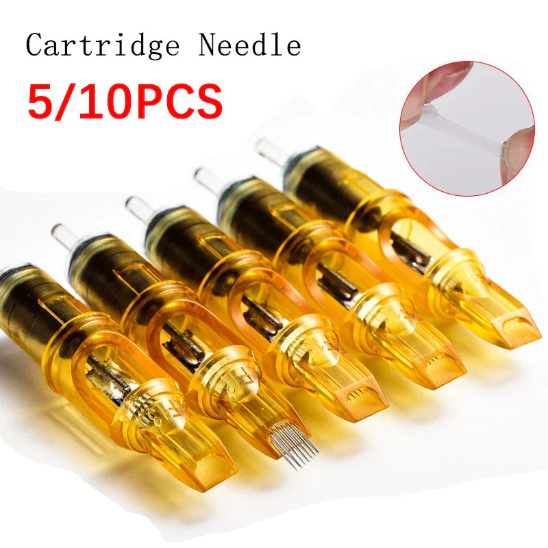 5/10pcs Yellow Dragonfly Tattoo Cartridge Needle 1 3