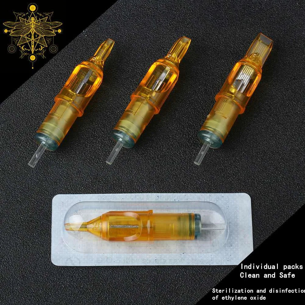 5/10pcs Yellow Dragonfly Tattoo Cartridge Needle 1 3