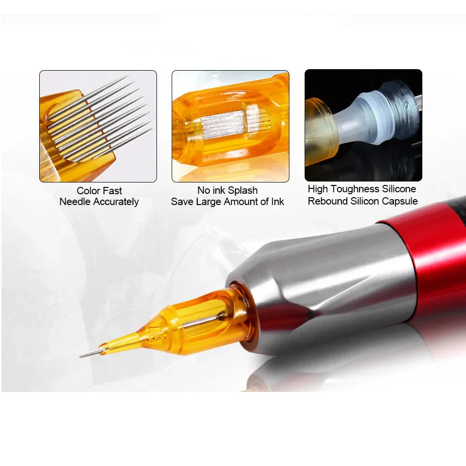 5/10pcs Yellow Dragonfly Tattoo Cartridge Needle 1 3