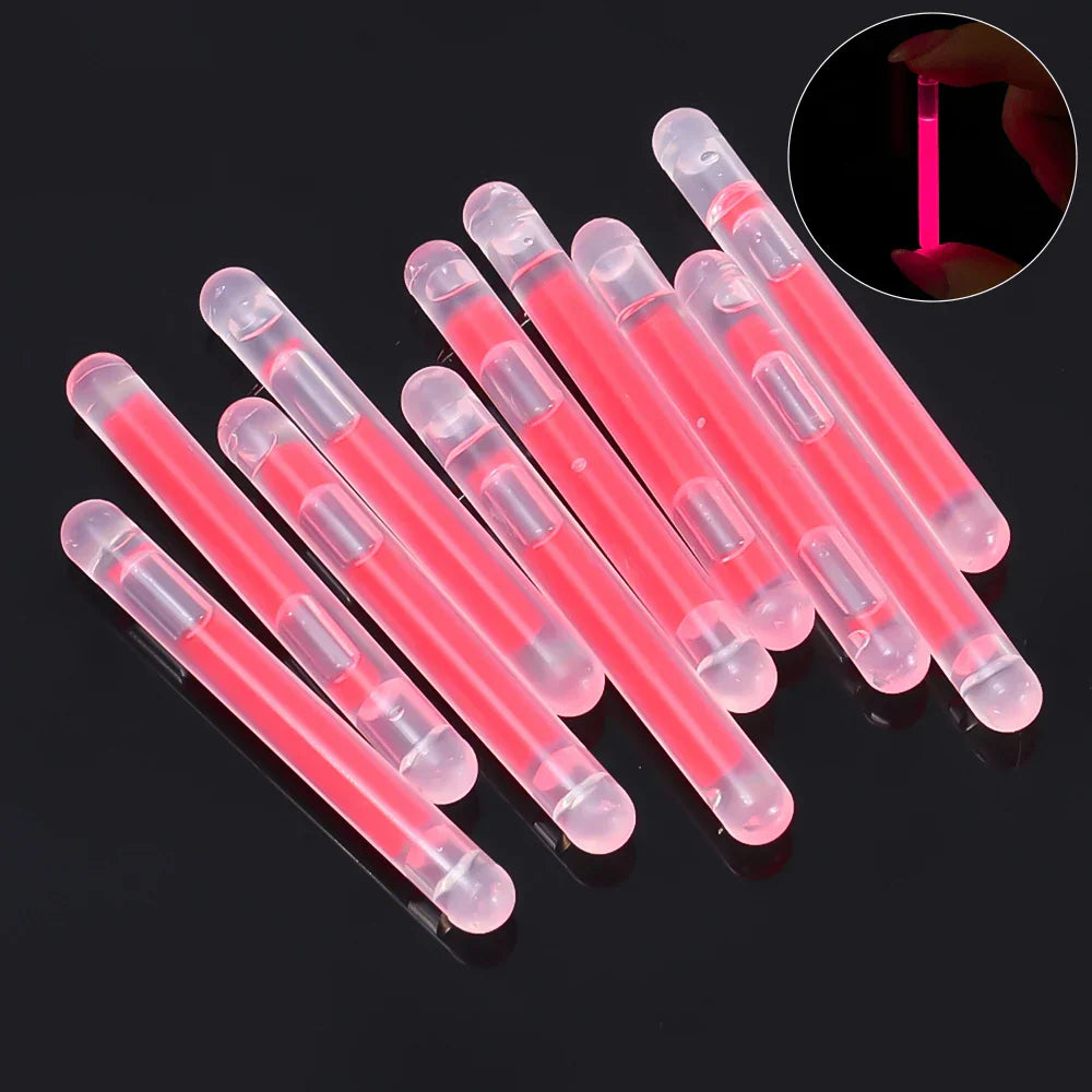 50/100PCS Fireflies Fluorescent Lightstick Light Fishing Float Rod