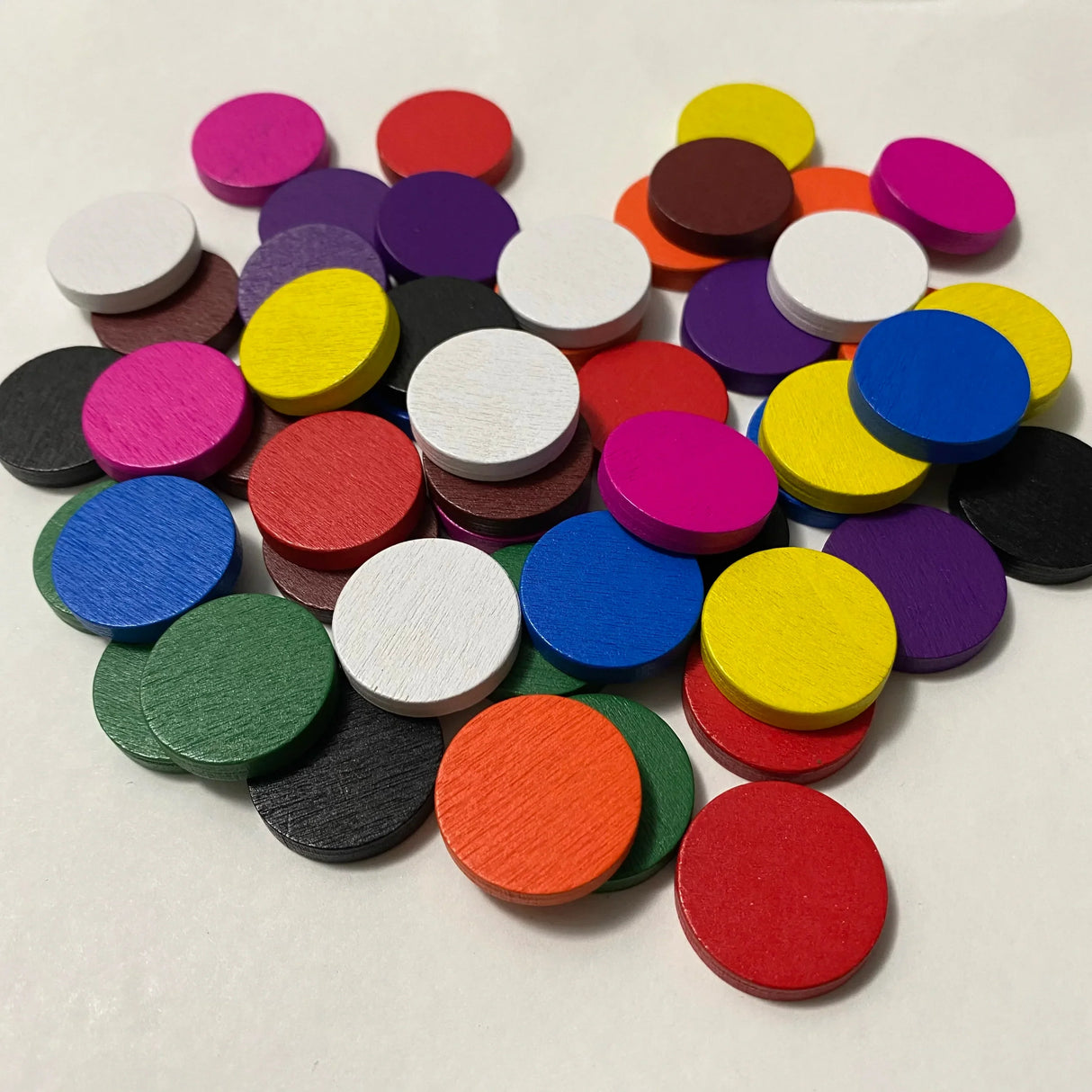 50 Pieces 25*5mm Colorful Wooden Circle Plate Chips
