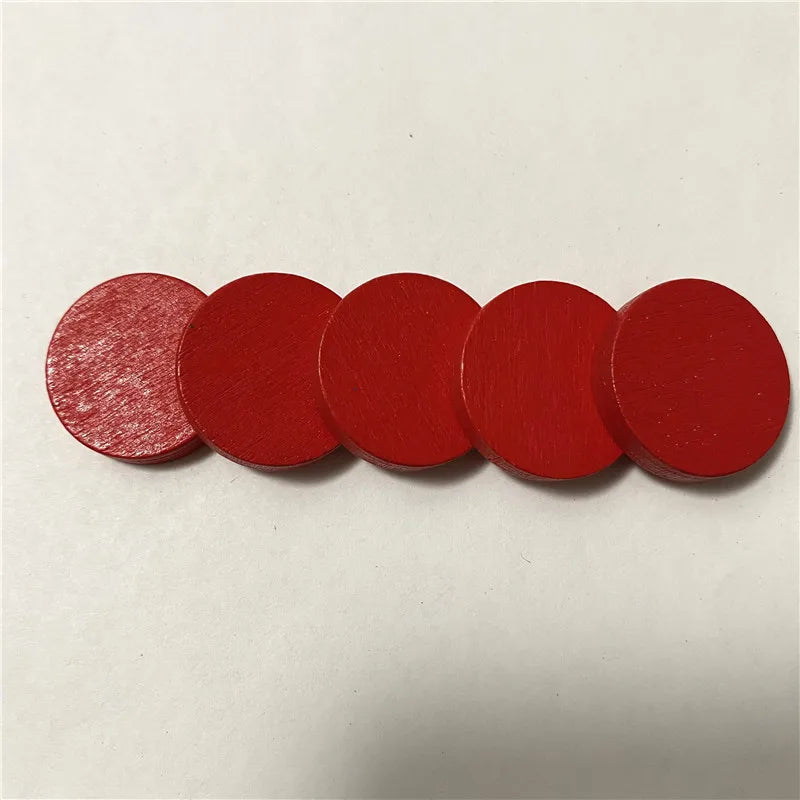 50 Pieces 25*5mm Colorful Wooden Circle Plate Chips